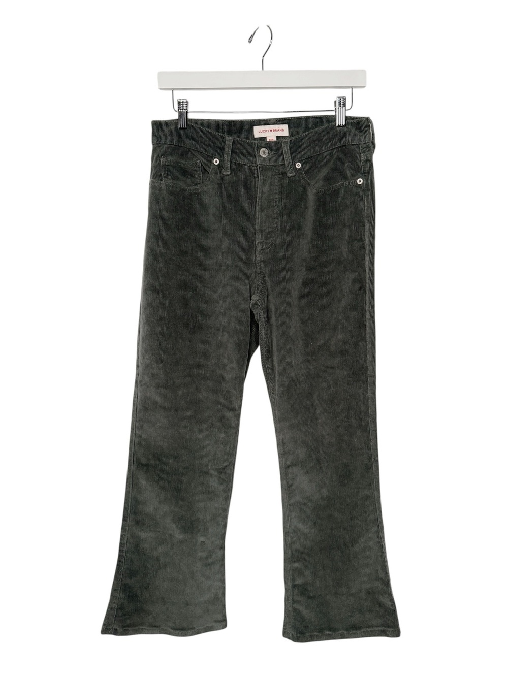 Lucky Brand Stevie High Rise Flare Green Corduroy Jeans Size 8/29